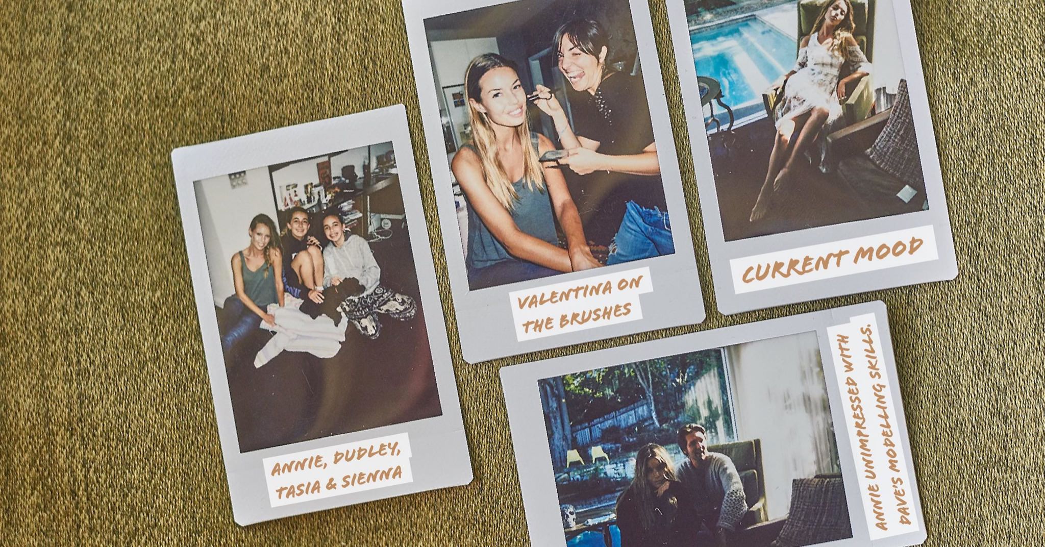 Annie Ericson BTS polaroids from the shoot