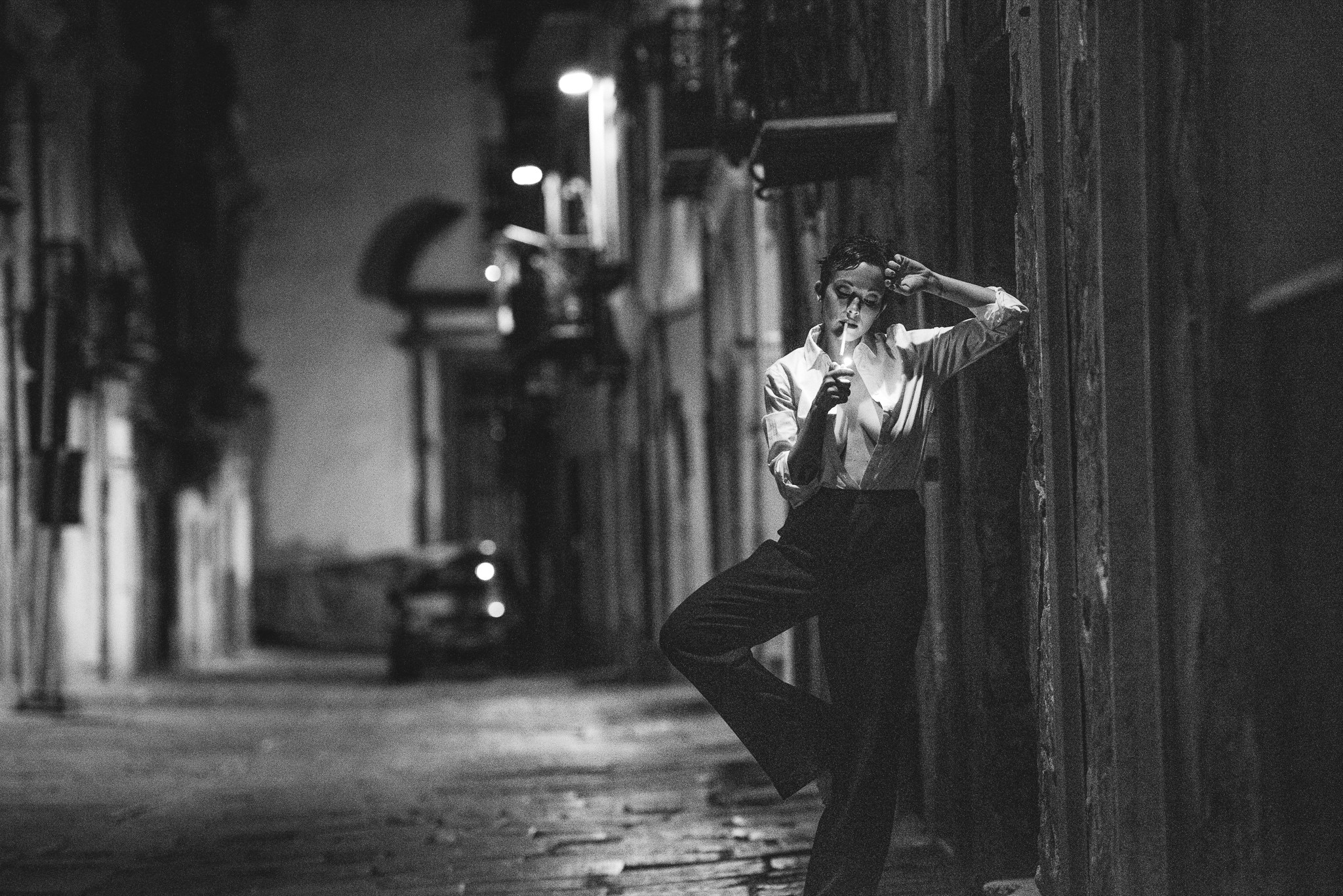 Wide cinematic frame from Della Notte