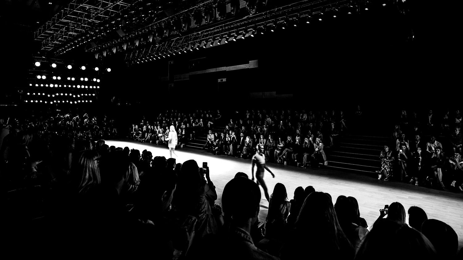 Active Collective Showcase runway room, looking back towards the Media Riser.