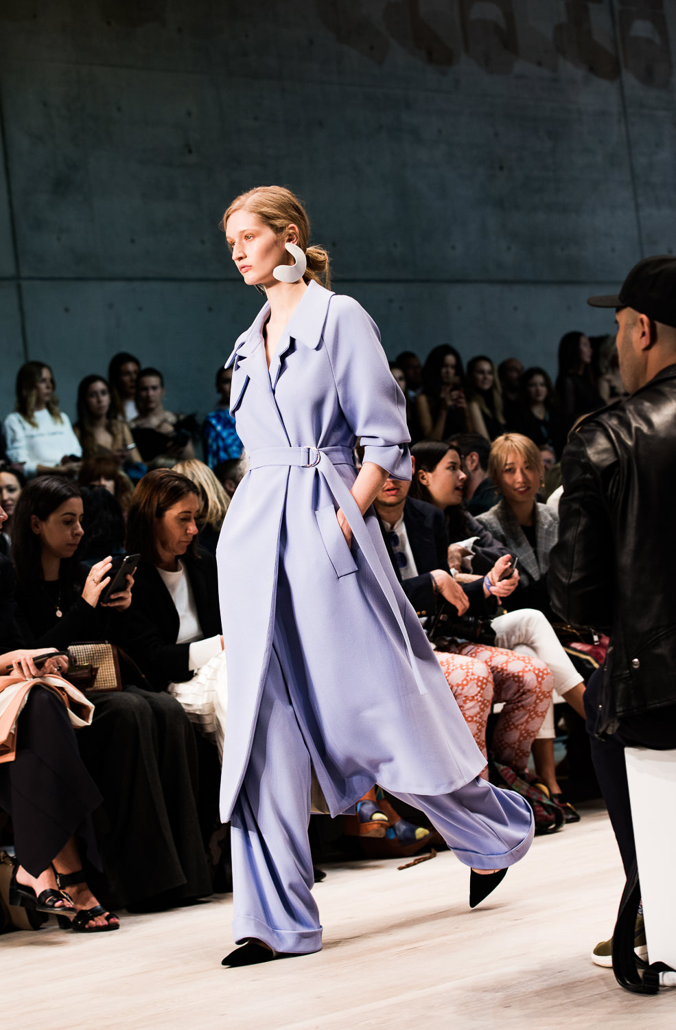 Jade Woods (IMG Models) walking for Bianca Spender in the Theatre.