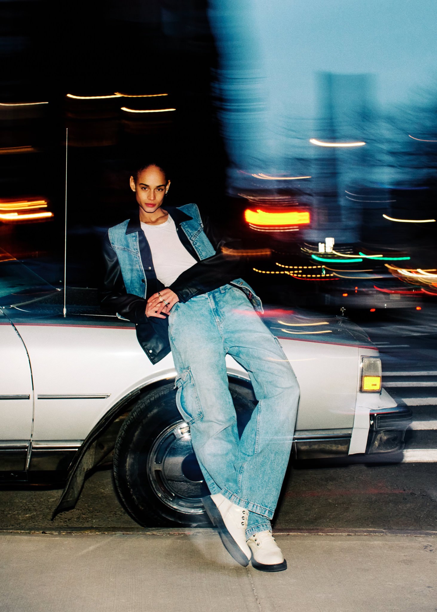 Melanie Aydee in urban street style portrait in New York